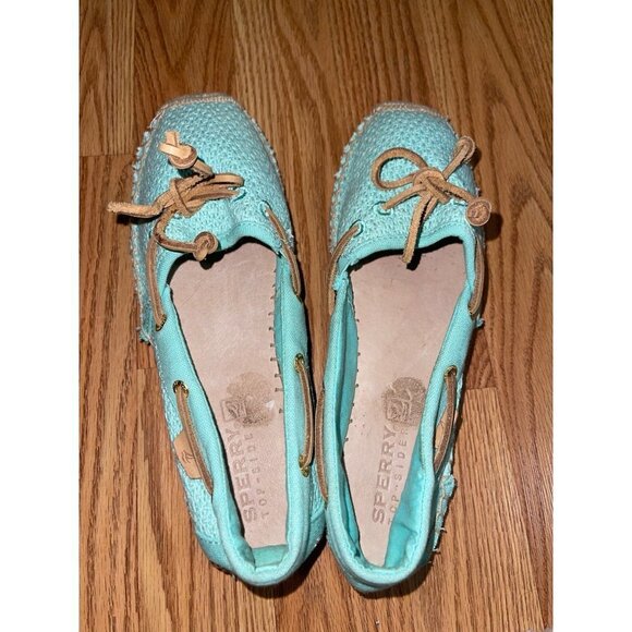 Sperry Top Sider Slip-On Carrefour Retro Woven Flat Loafers Aqua 8.5 - Picture 3 of 12